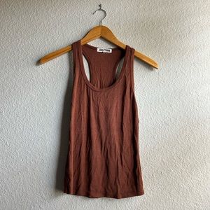 Joah Brown Ribbed Racerback Tank
